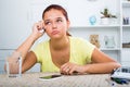 Girl waiting phone call Royalty Free Stock Photo