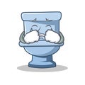 Crying toilet character cartoon style