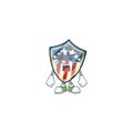 A crying vintage shield badges USA mascot design style