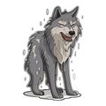 Crying Wolf Sticker On Isolated Tansparent Background, Png, Logo. Generative AI