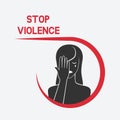 Crying woman. stop violence concept