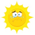 Crying Yellow Sun Cartoon Emoji Face Character With Tears