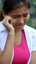 Crying Youthful Peruvian Female Youngster Royalty Free Stock Photo