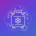 cryobank line icon, storage tank, cryo bank vector