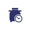 cryobank, time in storage tank icon on white