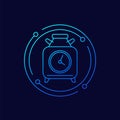 cryobank, time in storage tank line icon