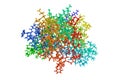 Cryogenic human heat-shock protein HSP 90a-NTD bound to adenine. Molecular model. Rendering based on protein data bank