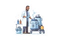 Cryogenics technician at work cold isolated Royalty Free Stock Photo
