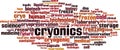 Cryonics word cloud Royalty Free Stock Photo