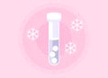 Cryopreservation of genetic material. Female cell donation. Reproductive technology. Egg freezing vector isolated illustration.