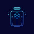 cryotherapy, cryosauna line vector icon on dark Royalty Free Stock Photo