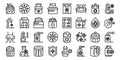 Cryotherapy icons set outline vector. Cold health