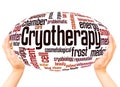 Cryotherapy word cloud hand sphere concept Royalty Free Stock Photo