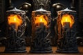 Crypt interior candles. Generate Ai Royalty Free Stock Photo