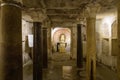 Crypt of Pope Adrian I in the Basilica of Saint Mary in Cosmedin. Rome, Italy Royalty Free Stock Photo