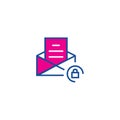 Crypted mail thin line color icon. Icon for web and user interface Royalty Free Stock Photo