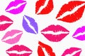 Female lips lipstick kiss print. Royalty Free Stock Photo