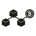Crypto bitcoin icon simple vector. Block chain Royalty Free Stock Photo