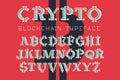 Crypto Blockchain - electronic coin style font