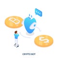 Crypto bot concept. Artificial intelligence for trading automation.