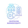 Crypto for business equity blue gradient concept icon Royalty Free Stock Photo