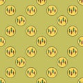 Crypto Candlestick Charts in Circle vector Technical Analysis colored seamless pattern