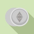 Crypto coin icon flat vector. Business money