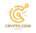 Crypto coin logo template design Royalty Free Stock Photo