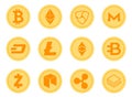 Crypto Coins Icons Set. Royalty Free Stock Photo