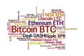 Crypto currencies word cloud Royalty Free Stock Photo