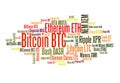 Crypto currencies word cloud Royalty Free Stock Photo