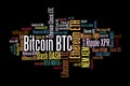 Crypto currencies word cloud Royalty Free Stock Photo