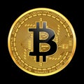 Crypto currency bitcoin golden symbol