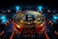 Crypto currency Bitcoin illustration for graphics, marketing, promotion, stock trade