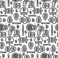 Crypto Currency Bitcoin Seamless Pattern