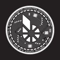 Crypto currency bitshares black and white symbol