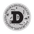 Crypto currency dogecoin black and white symbol Royalty Free Stock Photo