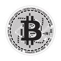 Crypto currency bitcoin black and white symbol