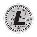 Crypto currency litecoin black and white symbol