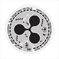 Crypto currency ripple black and white symbol