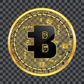 Crypto currency bytecoin golden symbol