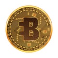 Crypto currency bytecoin golden symbol