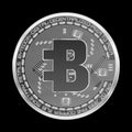 Crypto currency bytecoin silver symbol