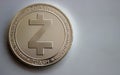 Crypto currency digital silver coin zcash Royalty Free Stock Photo