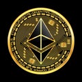 Crypto Currency Ethereum Golden Symbol