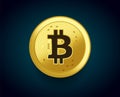 Crypto currency golden coin of Bitcoin - vector illustration concept of the monetary symbol Royalty Free Stock Photo