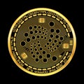 Crypto currency iota golden symbol