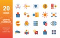 Crypto Currency icon set. Include creative elements decentralized, encrypted, ethereum wallet, node, halving icons. Can be used