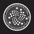 Crypto currency iota black and white symbol