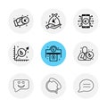 Crypto currency , mobile , graph , message ,chat , phone , conversation , 9 eps icons set vector Royalty Free Stock Photo